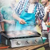 Outsunny dujinis grilis 10000BTU/2,5 kW, įskaitant 3 nerūdijančio plieno degiklius, slėgio reguliatorių, dujų žarną, BBQ sodo grilis balkonui, stovyklavimo grilis 63 x 48 x 21 cm