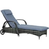 Outsunny sodo gultas, poliratanas ir metalas, pilkas, 200x73x30-103 cm