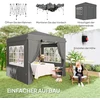 Outsunny sulankstoma pavėsinė 2,5x2,5 m, vandeniui atspari, stabili, tinkama žiemai, pop-up tipo, su 50+ UV apsauga, vakarėlių palapinė su 4 šoninėmis sienelėmis ir krepšiu, tamsiai pilka