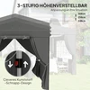 Outsunny sulankstoma pavėsinė 2,5x2,5 m, vandeniui atspari, stabili, tinkama žiemai, pop-up tipo, su 50+ UV apsauga, vakarėlių palapinė su 4 šoninėmis sienelėmis ir krepšiu, tamsiai pilka
