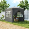 Outsunny sulankstoma pavėsinė 2,5x2,5 m, vandeniui atspari, stabili, tinkama žiemai, pop-up tipo, su 50+ UV apsauga, vakarėlių palapinė su 4 šoninėmis sienelėmis ir krepšiu, tamsiai pilka