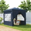 Outsunny pavėsinė 2,5x2,5m, vandeniui atspari, stabili, tinkama žiemai, išskleidžiama (pop-up), su UV 50+ apsauga, sulankstoma palapinė vakarėliams, sodo palapinė su 4 šoninėmis sienelėmis ir krepšiu, tamsiai mėlyna