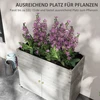Medinė aukšta lysvė Outsunny, ankstyvojo auginimo lysvė su spintele, lysvė prieskoninėms žolelėms su ratukais, lovelis augalams, gėlių lovelis su neaustine medžiaga, 110 x 50 x 95 cm, balta