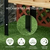 Outsunny aukšta lysvė, didelis medinis ir plieno vazonas, 120x60x74cm, natūrali ir juoda spalva