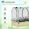 Outsunny paaukštinta lysvė-šiltnamis, daržo lysvė su audinio pamušalu, prieskoninių žolelių lysvė su plieniniu rėmu, gėlių dėžė sodui, balkonui, eglės mediena, natūrali 121 x 55 x 117 cm