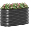 Outsunny plieninė pakelta lysvė, surenkama sodo lysvė, sudedamas vazonas, 160x80x80cm daržovių lysvė sodui, balkonui, terasai, vazonas gėlėms ir augalams