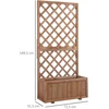 Outsunny pakelta lysvė su grotelėmis gėlėms, vazonas, rėmas vijokliniams augalams, rožių arka, medinė, natūrali, 72,5 x 31,5 x 149,5 cm