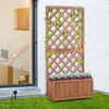 Outsunny pakelta lysvė su grotelėmis gėlėms, vazonas, rėmas vijokliniams augalams, rožių arka, medinė, natūrali, 72,5 x 31,5 x 149,5 cm