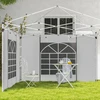 Outsunny paviljono šoninių sienelių rinkinys, 2 vnt., sienelės su langais ir durimis, skirtos 3x3/3x6 m paviljono palapinei, Oksfordo audinys, baltos