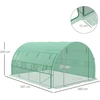 Outsunny polietileninis šiltnamis, tunelinis 3,97x3x2m, erdvus, apsauga nuo UV, pakeliamos dangos, plienas, žalias