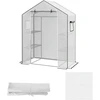 Outsunny atsarginė PE plėvelė, pakaitinis uždangalas su UV apsauga, susukamos durys, šoniniai langai, šiltnamio plėvelė, pomidorų nameliui, 140 x 73 x 190 cm, balta