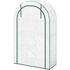 Outsunny šiltnamis su arkinu stogu, durimis ir lentynomis, žiemojantis plėvelinis šiltnamis iš plieno, šiltnamis balkonui, sodui, pomidorų namelis 100 x 45 x 160 cm, šiltnamis pomidorams, daržovėms, gėlėms, baltas
