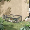 Outsunny medinis daigyklinis šiltnamis, mini šiltnamis 100 x 65 x 40 cm, šiltnamis su dangčiu, atsparus UV spinduliams, šviesai laidus daigyklinis rėmas, žiemai atspari pakelta lysvė sodui, pilkas