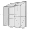 Outsunny šiltnamis, pomidorų namelis, šiltnamis su stumdomomis durimis, atidaromais stogo langais, iš polikarbonato ir aliuminio, sidabrinis, 192 x 68 x 196 cm
