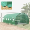 Outsunny šiltnamis, apie 6 x 3 x 2 m, plėvelinis šiltnamis su 12 langų, roletinėmis durimis, pakeliamais šonais, UV spinduliams atsparus tunelinis šiltnamis, žiemojantis pomidorų šiltnamis su žemės inkaras, žalias
