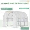Outsunny plėvelinis šiltnamis 2,95x2x2m, tunelinis, su vyniojamais langais, apsauga nuo UV spindulių, atsparus vėjui, plieno, baltas