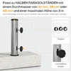 Outsunny skėčio stovas 25 kg, stovas pusapvaliam skėčiui su Ø32/38/48 mm kotu, granito pagrindas, pilkas