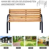 Outsunny sodo suoliukas parko suoliukas 2 vietų plienas+pušies mediena natūralus P122 x G60 x A83 cm