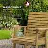 „Outsunny“ supama kėdė, krėslas su porankiais, sodo kėdė, poilsio kėdė balkonui, terasai, keliamoji galia iki 130 kg, eglės mediena, šviesiai ruda