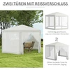 Outsunny 4x4 m šešiakampė palapinė vakarėliams su tinkleliu nuo uodų, sodo palapinė, švenčių palapinė, poliesteris, metalas, kreminė