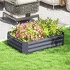 Outsunny pakelta lova iš plieno, sodinimo lova šalto rėmo sodo lova gėlių dėžė sukraunama, sodinukų dėžutė daržovių lova 120x90x30cm sodo balkonui, gėlių, augalų, daržovių sodinukas