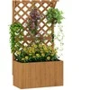 "Outsunny" pakelta lysvės sodinukų dėžutė su grotelėmis stogas grotelės sodinukų gėlių dėžutė mediena, sodo grotelės 64 x 33 x 122 cm sodo balkonas terasa, vazonas vijokliniams augalams krepšelis augalai, gėlės