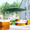 Outsunny Sodo skėtis su rankenėle, plieno rėmas ir poliesterio audinys, žalias, Ø2,95x2,45 m