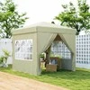 "Outsunny" pavėsinė apie 2,5x2,5 m, vandeniui atspari, stabili, žiemai atspari iššokanti sulankstoma pavėsinė, apsauga nuo UV spindulių 50+, sulankstoma vakarėlių palapinė, sodo palapinė su 4 šoniniais skydais, maišelis, sodo pavėsinė, skirta stovyklauti sode, kreminė balta