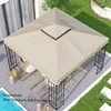 Outsunny "Outsuuny" pakaitinis pavėsinės stogas 3 x 3 m, vandenį atstumiantis pavėsinės stogas, dvigubas pakaitinis sodo pavėsinės stogas, atsarginės dalys iš Oksfordo audinio, 370 g/m², kreminės baltos spalvos