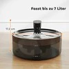 PawHut 7 l kačių fontanas, girdykla katėms su tylia pompa, LED, išmaniuoju jutikliu, aktyvintos anglies filtru, vandens lygio langeliu, lengvai valoma, vandens fontanas katėms ir šunims