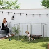 PawHut 100 cm aukščio 8 dalių šuniukų aptvaras su diržu ir durimis, maniežas šunims, tinka mažiems ir vidutinio dydžio šunims, jūrų kiaulytėms, triušiams, plieno, sidabrinis