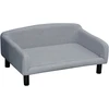 PawHut šunų sofa, stilinga naminių gyvūnų sofa su užvalkalu ir medinėmis kojelėmis, 82x54x36 cm