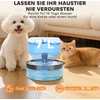 PawHut 7 l kačių fontanas, girdykla katėms su tylia pompa, LED, išmaniuoju jutikliu, aktyvintos anglies filtru, vandens lygio langeliu, lengvai valoma, vandens fontanas katėms ir šunims