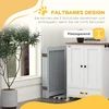 PawHut 4 dalių šunų atitvaras, 204 x 75 cm sulankstomi apsauginiai varteliai su durelėmis, laisvai stovintis šunų atitvaras su 2 atraminėmis kojelėmis, mediniai laiptų varteliai koridoriui, virtuvei, laiptams, šviesiai pilki