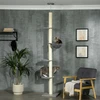 PawHut draskyklė katėms iki lubų, 230-250 cm, su hamaku, reguliuojamo aukščio, pilka+kreminė