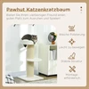 PawHut 91 cm kačių draskyklė, kačių bokštas su sizalio stulpais, platforma, pagalvėlėmis, kelių aukštų draskyklė, laipynė, vidutinio dydžio katėms, kreminė balta