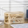 PawHut narvas smulkiems gyvūnams, žiurkėnų narvas su rampa ir siūbavimu, pelėms, atidaromu viršumi, su išimamu padėklu, eglės mediena, 115 x 60 x 55 cm