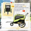 "PawHut 2-in-1" priekaba šunims, dviračio priekaba šunims, vežimėlis šunims su atšvaitais, vežimėlis šunims iki 30 kg, dviračių priekaba dideliems šunims, Oksfordo audinys, žalia spalva