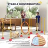 PawHut Agility rinkinys šunims, 4 dalių, užpildomas, agility įranga šunų dresūrai, kliūčių ruožas su reguliuojamo aukščio slalomo stulpais, šuolių kliūtimis ir žiedu, koordinacijos treniruotėms