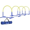 PawHut šunų dresūros įranga, šunų vikrumo (agility) rinkinys, 4 dalių kliūčių rinkinys senyviems šunims, dresūros rinkinys su krepšiu, mėlyna/geltona, 88 x 64 x 95 cm