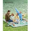 Songmics Picknickdecke 200 x 200 cm grau mit tropischem Farn