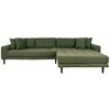 House Poilsio sofa, Lido, alyvinė žalia, juodi mediniai kojūnai