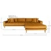 House Poilsio sofa, Lido, garstyčių geltona, natūralios medžio kojos