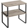 Songmics Virtuvės lentynų rinkinys, 19.5x29.7x15.5 cm ir 18.5x29.7x13.6 cm, juodas