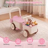 Promotions 3 viename vaikų stumdomas automobilis su virve ir daiktadėže 67,3x28x34,8 cm rožinis