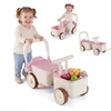 Promotions 3 viename vaikų stumdomas automobilis su virve ir daiktadėže 67,3x28x34,8 cm rožinis