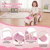Promotions 3 viename vaikų stumdomas automobilis su virve ir daiktadėže 67,3x28x34,8 cm rožinis