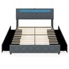 Promotions Aptrauktas lova 207,5x165x101-114,5 cm pilka, su sandėliavimo vieta