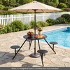 Promotions Apvalus pikniko stalas 4 asmenims 167,6x73,7 cm juodas
