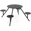 Promotions Apvalus pikniko stalas 4 asmenims 167,6x73,7 cm juodas